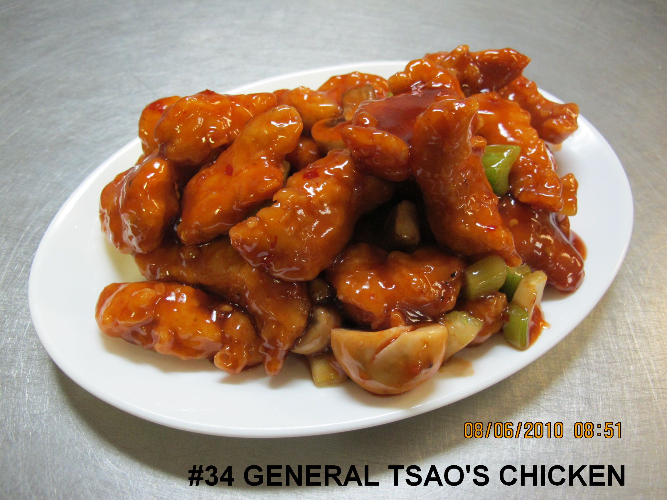 34. general tso＇s chicken  <img title='Spicy & Hot' align='absmiddle' src='/css/spicy.png' />