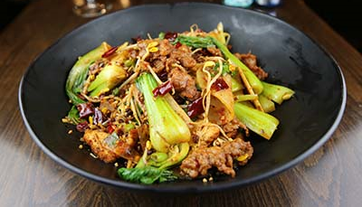 beef in savory pot 干锅牛肉  <img title='Spicy & Hot' align='absmiddle' src='/css/spicy.png' /> <img title='Spicy & Hot' align='absmiddle' src='/css/spicy.png' />