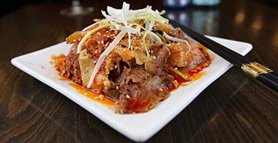 sliced roast beef & tendon w. chili sauce (cold dish) 夫妻肺片  <img title='Spicy & Hot' align='absmiddle' src='/css/spicy.png' />