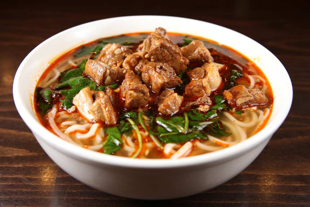 spare ribs noodle soup 排骨麵 <img title='Spicy & Hot' align='absmiddle' src='/css/spicy.png' />