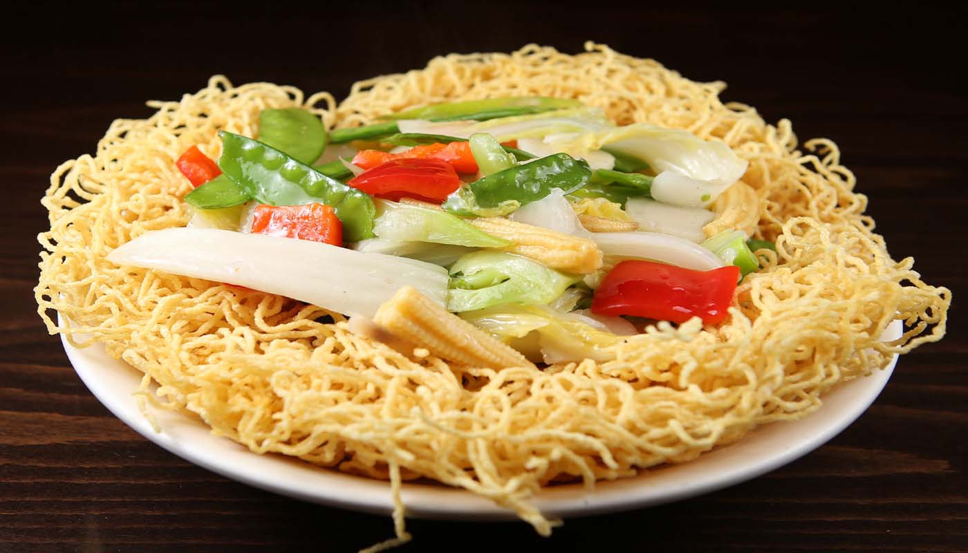 n073 vegetable pan fried noodles 素两面黄