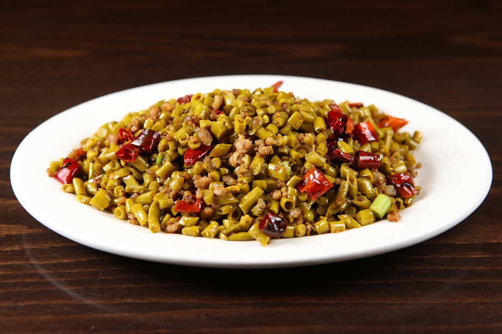 minced pork w. sichuan long green beans 肉末泡姜豆  <img title='Spicy & Hot' align='absmiddle' src='/css/spicy.png' />