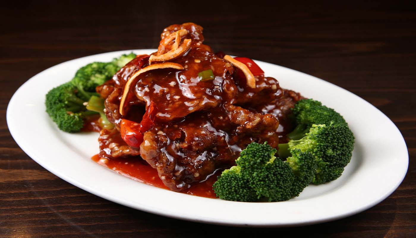 tangerine beef 陳皮牛 <img title='Spicy & Hot' align='absmiddle' src='/css/spicy.png' />