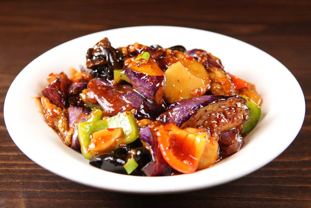 chinese eggplant w. yu xiang sauce 鱼香茄子  <img title='Spicy & Hot' align='absmiddle' src='/css/spicy.png' />