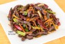 h10. stir dry beef 干扁牛  <img title='Spicy & Hot' align='absmiddle' src='/css/spicy.png' />
